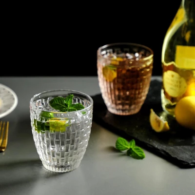 Slickblue Knitted Tumbler Glasses - Set Of 6, 12 Oz, Clear 4 Slickblue Knitted Tumbler Glasses - Set Of 6, 12 Oz, Clear - Image 4