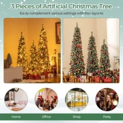 Costway 4' 5' 6' Artificial Christmas Tree Set Of 3 With Realistic Accumulated Snow 14 Costway 4' 5' 6' Artificial Christmas Tree Set Of 3 With Realistic Accumulated Snow -Northlight Sale Store GUEST 98b4cddf 50f0 42e0 ae64 e07d358b50c3