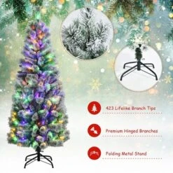 Costway 6FT Pre-Lit Hinged Christmas Tree Snow Flocked W/9 Modes Remote Control Lights 17 Costway 6FT Pre-Lit Hinged Christmas Tree Snow Flocked W/9 Modes Remote Control Lights -Northlight Sale Store GUEST 990c569a 6aec 476b ac24 4a9fde88099b