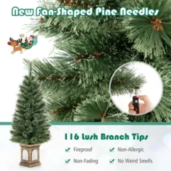 Costway 4 FT Pre-Lit Potted Christmas Tree Pine Needles 3 Dynamic Modes Remote Control -Northlight Sale Store GUEST 9938e3d9 19c2 4bd0 a980 e2803b6a4237