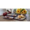 Blue Rose Polish Pottery 6200 Vena 3 Piece Rectangular Serving Set