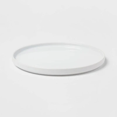 10.5" Stoneware Stella Dinner Plate White - Threshold™: Round, Solid Pattern, Dishwasher & Microwave Safe 2 10.5" Stoneware Stella Dinner Plate White - Threshold™: Round, Solid Pattern, Dishwasher & Microwave Safe - Image 2