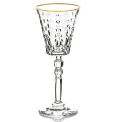 Lorren Home Trends Marilyn Gold White Wine Goblets, Set Of 4