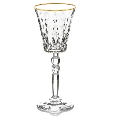 Lorren Home Trends Marilyn Gold White Wine Goblets, Set Of 4 1 Lorren Home Trends Marilyn Gold White Wine Goblets, Set Of 4