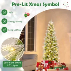 Costway 6/7.5/9 FT Flocked Christmas Tree With 671/913/1310 PE PVC Branch Tips 280/350/470 Warm White LED Lights 16 Costway 6/7.5/9 FT Flocked Christmas Tree With 671/913/1310 PE PVC Branch Tips 280/350/470 Warm White LED Lights -Northlight Sale Store GUEST 9d38eee0 a5e8 4b18 b32b 7ae86646162b
