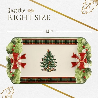 Spode Christmas Tree Figural Tartan Tray, 12-Inch Festive Serving Tray With Tartan Border, Christmas Serving Tray - Fine Earthenware 6 Spode Christmas Tree Figural Tartan Tray, 12-Inch Festive Serving Tray With Tartan Border, Christmas Serving Tray - Fine Earthenware - Image 6