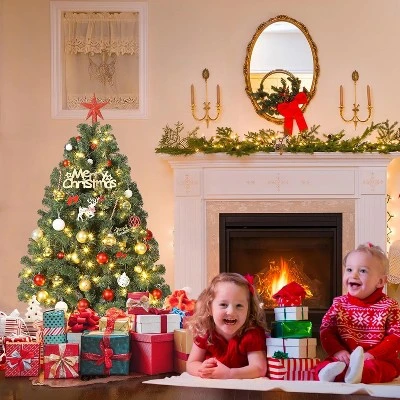 Artificial Spruce Christmas Tree, Premium PVC Hinged Holiday Tree With Sturdy Metal Base, Collapsible Stand For Home, Indoor/Outdoor Use 7 Artificial Spruce Christmas Tree, Premium PVC Hinged Holiday Tree With Sturdy Metal Base, Collapsible Stand For Home, Indoor/Outdoor Use - Image 7