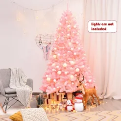 Costway 7.5Ft Hinged Artificial Christmas Tree Full Fir Tree New PVC W/ Metal Stand Pink 10 Costway 7.5Ft Hinged Artificial Christmas Tree Full Fir Tree New PVC W/ Metal Stand Pink -Northlight Sale Store GUEST 9e582d98 5718 453d b73d bafabd6906b7