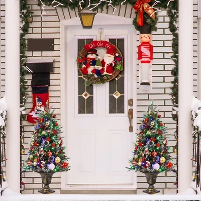 3ft Pre-Lit Snow Flocked Artificial Christmas Tree With 70 LED Lights, Battery Timer, Potted Base 1 3ft Pre-Lit Snow Flocked Artificial Christmas Tree With 70 LED Lights, Battery Timer, Potted Base