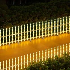 LuxenHome 8-Piece Light Show Fence Design Outdoor Holiday Decoration White 13 LuxenHome 8-Piece Light Show Fence Design Outdoor Holiday Decoration White -Northlight Sale Store GUEST a00950dc 3e63 485d 9bac a6485ebee90a