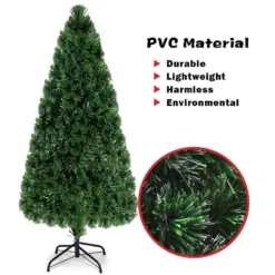 Costway 6Ft Pre-Lit Fiber Optic PVC Christmas Tree Metal Holiday -Northlight Sale Store GUEST a162a08b de0d 4a6f bad7 4b13deb0e9f1