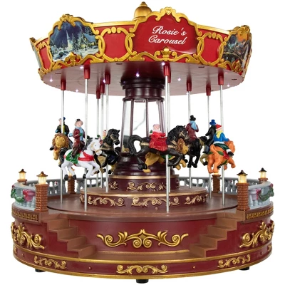 Northlight 14" LED Lighted Animated And Musical Carousel Christmas Decoration 5 Northlight 14" LED Lighted Animated And Musical Carousel Christmas Decoration - Image 5