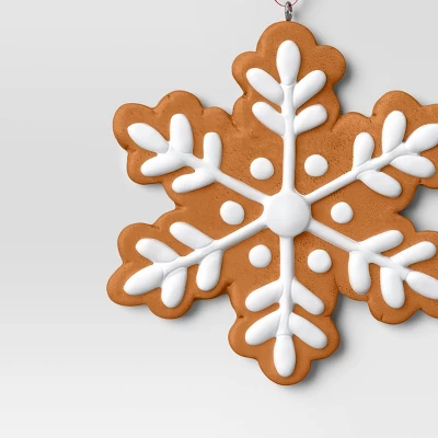 4.25" Christmas Clay Dough Gingerbread Snowflake Ornament - Wondershop™ 2 4.25" Christmas Clay Dough Gingerbread Snowflake Ornament - Wondershop™ - Image 2
