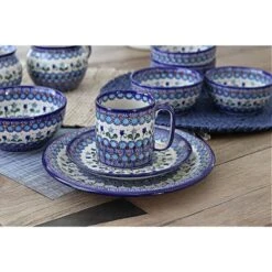 Blue Rose Polish Pottery Vena Dessert Plate