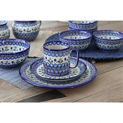 Blue Rose Polish Pottery Vena Dessert Plate 1 Blue Rose Polish Pottery Vena Dessert Plate