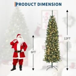 Artificial Christmas Tree, Pre-Lit Pencil Christmas Tree, Dual LED Light, Xmas Tree Holiday Decoration For Home Party 12 Artificial Christmas Tree, Pre-Lit Pencil Christmas Tree, Dual LED Light, Xmas Tree Holiday Decoration For Home Party -Northlight Sale Store GUEST a77e2ee3 8229 404d 85e8 aa66c1e01f59