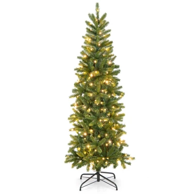 Costway 5FT Pre-Lit Hinged Artificial Christmas Tree With 390 Tips & 180 Multicolor Lights 9 Costway 5FT Pre-Lit Hinged Artificial Christmas Tree With 390 Tips & 180 Multicolor Lights - Image 9