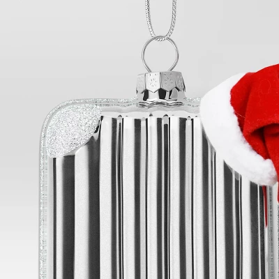 Glass Suitcase Christmas Tree Ornament Silver - Wondershop™ 2 Glass Suitcase Christmas Tree Ornament Silver - Wondershop™ - Image 2