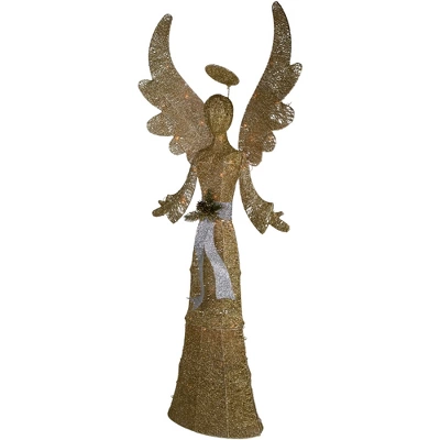 Northlight Lighted Golden Angel Christmas Decoration - 68" - Clear Lights 2 Northlight Lighted Golden Angel Christmas Decoration - 68" - Clear Lights - Image 2