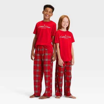 Kids' Plaid Microfleece Holiday Matching Family Pajama Pants - Wondershop™ Red 4 Kids' Plaid Microfleece Holiday Matching Family Pajama Pants - Wondershop™ Red - Image 4