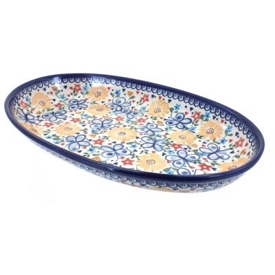 Blue Rose Polish Pottery 104 Vena Oval Platter 6 Blue Rose Polish Pottery 104 Vena Oval Platter - Image 6