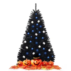 Costway 7.5Ft Or 6Ft Hinged Artificial Halloween Christmas Tree Full Tree With Metal Stand Black 19 Costway 7.5Ft Or 6Ft Hinged Artificial Halloween Christmas Tree Full Tree With Metal Stand Black -Northlight Sale Store GUEST aace7bf2 741a 4c33 b540 82763f607196