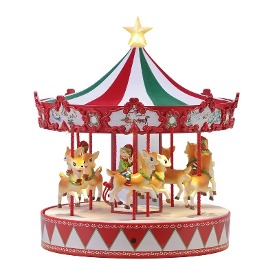 Mr. Christmas 14" Animated Vintage LED Carousel Musical Christmas Decoration 1 Mr. Christmas 14" Animated Vintage LED Carousel Musical Christmas Decoration