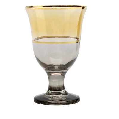 Classic Touch Set Of 6 Amber/Gold Water Glasses 3 Classic Touch Set Of 6 Amber/Gold Water Glasses - Image 3