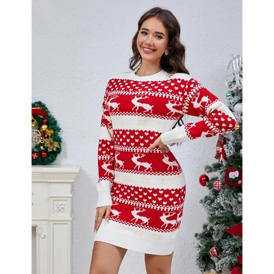 Clearlove Christmas Sweater Dresses For Women Holiday Outfits Cute Winter Themed Dresses 1 Clearlove Christmas Sweater Dresses For Women Holiday Outfits Cute Winter Themed Dresses