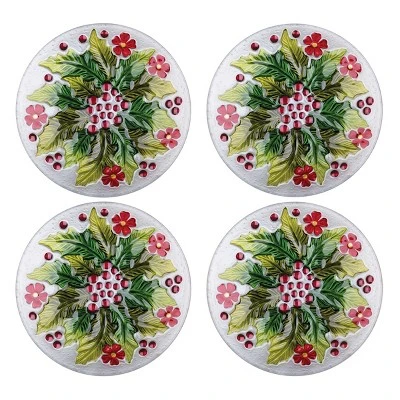 C&F Home Holly & Berry Glass Salad Plate Set Of 4 1 C&F Home Holly & Berry Glass Salad Plate Set Of 4