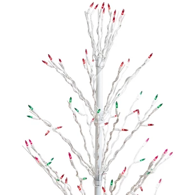 Northlight 4' Prelit Artificial Christmas Tree White Lighted Cascade Twig Outdoor Decoration - Multi-Color Lights 5 Northlight 4' Prelit Artificial Christmas Tree White Lighted Cascade Twig Outdoor Decoration - Multi-Color Lights - Image 5