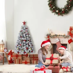 Acekool Pre-Lit Snow Flocked Artificial Tree With Warm White Lights, Small Tree With Foldable Metal Stand, Indoor Holiday Decor 15 Acekool Pre-Lit Snow Flocked Artificial Tree With Warm White Lights, Small Tree With Foldable Metal Stand, Indoor Holiday Decor -Northlight Sale Store GUEST aff8dfd4 88f9 49fc a0d4 90af6de04568