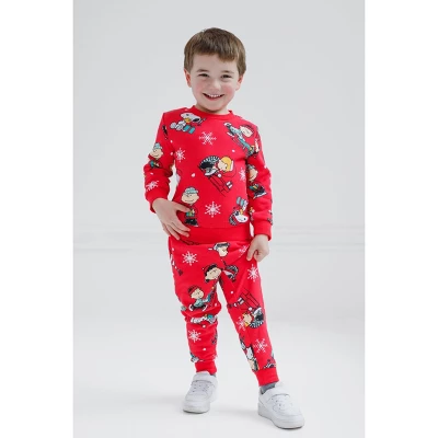 Snoopy PEANUTS Christmas Baby Fleece Sweatshirt And Jogger Pants Outfit Set Newborn To Infant 1 Snoopy PEANUTS Christmas Baby Fleece Sweatshirt And Jogger Pants Outfit Set Newborn To Infant