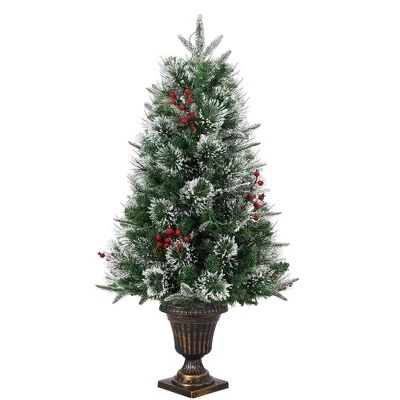 3ft Pre-Lit Snow Flocked Artificial Christmas Tree With 70 LED Lights, Battery Timer, Potted Base 6 3ft Pre-Lit Snow Flocked Artificial Christmas Tree With 70 LED Lights, Battery Timer, Potted Base - Image 6