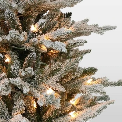 4.5ft Pre-Lit Potted Flocked Scandinavian Fir Artificial Christmas Tree - Puleo: Indoor/Outdoor Use, Easy Setup 2 4.5ft Pre-Lit Potted Flocked Scandinavian Fir Artificial Christmas Tree - Puleo: Indoor/Outdoor Use, Easy Setup - Image 2