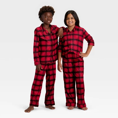 Kids' Plaid Long Sleeve Shirt And Pants Holiday Matching Family Pajama Set - Wondershop™ Red/Black 5 Kids' Plaid Long Sleeve Shirt And Pants Holiday Matching Family Pajama Set - Wondershop™ Red/Black - Image 5