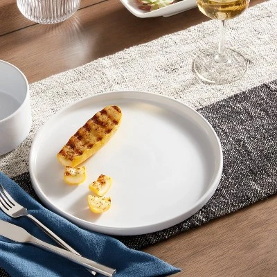 10.5" Stoneware Stella Dinner Plate White - Threshold™: Round, Solid Pattern, Dishwasher & Microwave Safe 1 10.5" Stoneware Stella Dinner Plate White - Threshold™: Round, Solid Pattern, Dishwasher & Microwave Safe