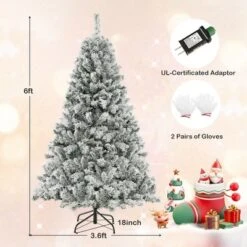Costway 6 FT/7FT/8FT Pre-Lit Christmas Tree 3-Minute Quick Shape Flocked Decor With 300/450/600 LED Lights 14 Costway 6 FT/7FT/8FT Pre-Lit Christmas Tree 3-Minute Quick Shape Flocked Decor With 300/450/600 LED Lights -Northlight Sale Store GUEST b828fda2 b022 43aa 923f 107fe1c42cd5
