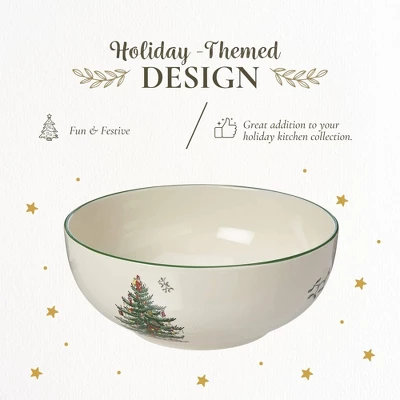 Spode Christmas Tree 5.5-Inch Fruit Salad Bowl - Versatile Earthenware Bowl For Cereal, Desserts - Dishwasher, Microwave, Freezer, Oven Safe 2 Spode Christmas Tree 5.5-Inch Fruit Salad Bowl - Versatile Earthenware Bowl For Cereal, Desserts - Dishwasher, Microwave, Freezer, Oven Safe - Image 2
