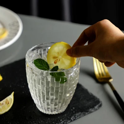 Slickblue Knitted Tumbler Glasses - Set Of 6, 12 Oz, Clear 2 Slickblue Knitted Tumbler Glasses - Set Of 6, 12 Oz, Clear - Image 2