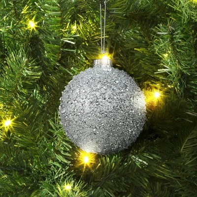 Christmas Silver Beaded Ball Ornament - Wondershop™ 1 Christmas Silver Beaded Ball Ornament - Wondershop™