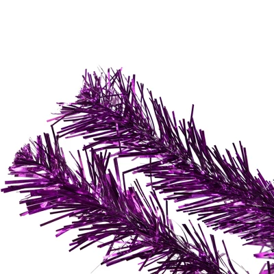 Northlight 4' Purple Artificial Tinsel Christmas Tree, Unlit 3 Northlight 4' Purple Artificial Tinsel Christmas Tree, Unlit - Image 3