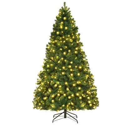 Costway 7Ft/7.5Ft/8Ft Pre-Lit PVC Christmas Tree Hinged 300/400/430 Lights 10 Costway 7Ft/7.5Ft/8Ft Pre-Lit PVC Christmas Tree Hinged 300/400/430 Lights - Image 10