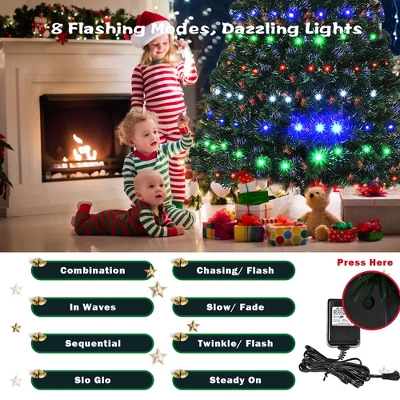 Costway 5'/6'/7'Pre-Lit Fiber Optic Christmas Tree Multicolor Lights 7 Costway 5'/6'/7'Pre-Lit Fiber Optic Christmas Tree Multicolor Lights - Image 7