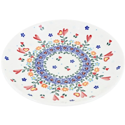 Blue Rose Polish Pottery Vena Dessert Plate 9 Blue Rose Polish Pottery Vena Dessert Plate - Image 9