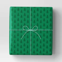 40" 220 Sq Ft Christmas Roll Wrap Green Trees On Green - Wondershopâ˘