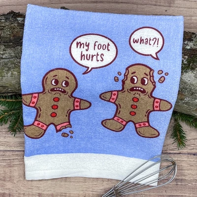 Gingerbread Foot Hurts Funny Christmas Cookie Tea Towel - Crazy Dog Tea Towel Gift For Christmas 1 Gingerbread Foot Hurts Funny Christmas Cookie Tea Towel - Crazy Dog Tea Towel Gift For Christmas