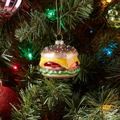 Glass Cheeseburger Christmas Tree Ornament - Wondershop™ 1 Glass Cheeseburger Christmas Tree Ornament - Wondershop™