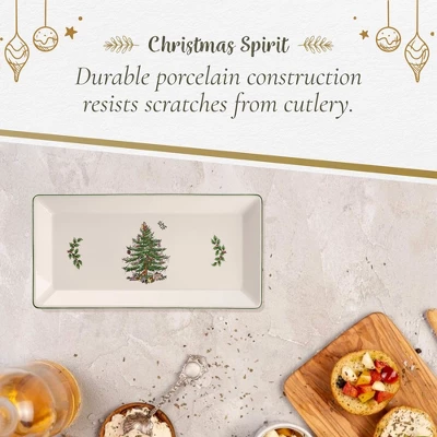Spode Christmas Tree 14-Inch Rectangular Sandwich Tray, Porcelain Serving Platter - Tableware With Festive Charm, Dishwasher, Microwave, Freezer Safe 4 Spode Christmas Tree 14-Inch Rectangular Sandwich Tray, Porcelain Serving Platter - Tableware With Festive Charm, Dishwasher, Microwave, Freezer Safe - Image 4