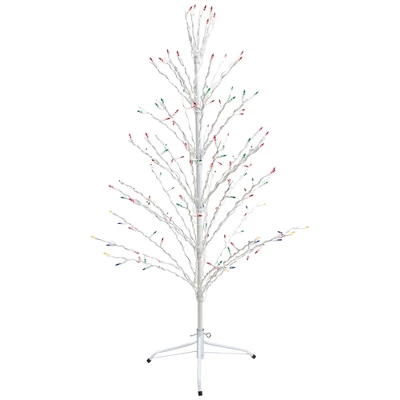 Northlight 4' Prelit Artificial Christmas Tree White Lighted Cascade Twig Outdoor Decoration - Multi-Color Lights 3 Northlight 4' Prelit Artificial Christmas Tree White Lighted Cascade Twig Outdoor Decoration - Multi-Color Lights - Image 3